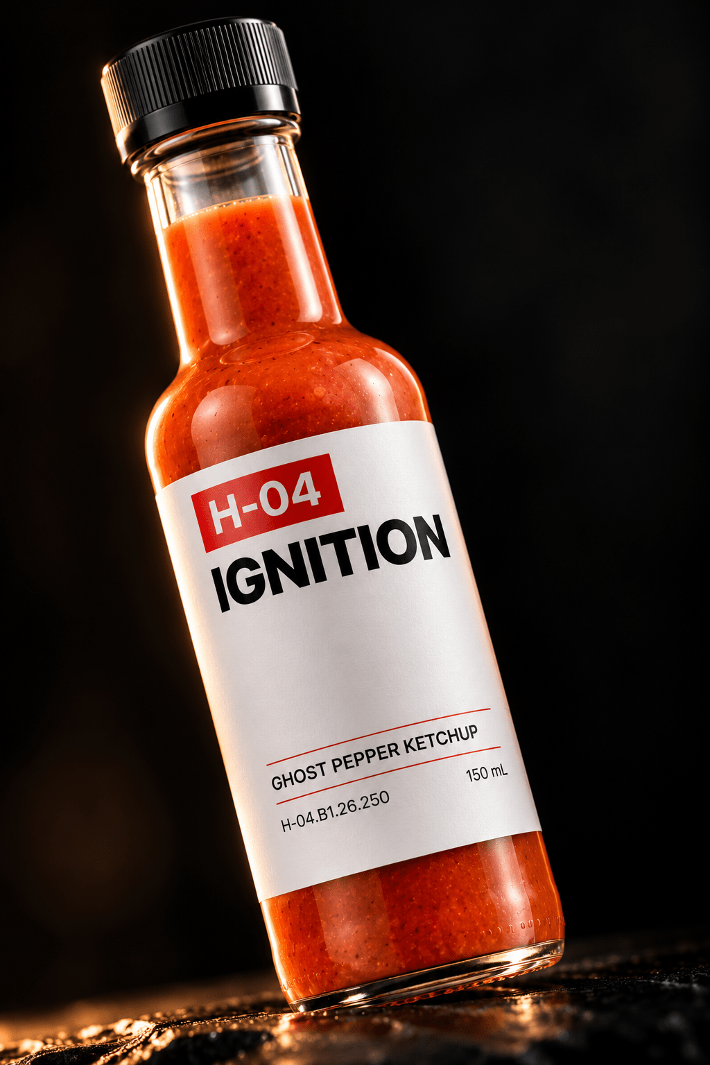 H-04 IGNITION Ghost Pepper Ketchup Hot Sauce - Hardcore Harry