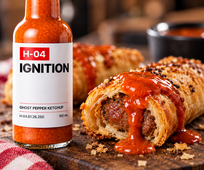 H-04 IGNITION Ghost Pepper Ketchup Hot Sauce - Hardcore Harry