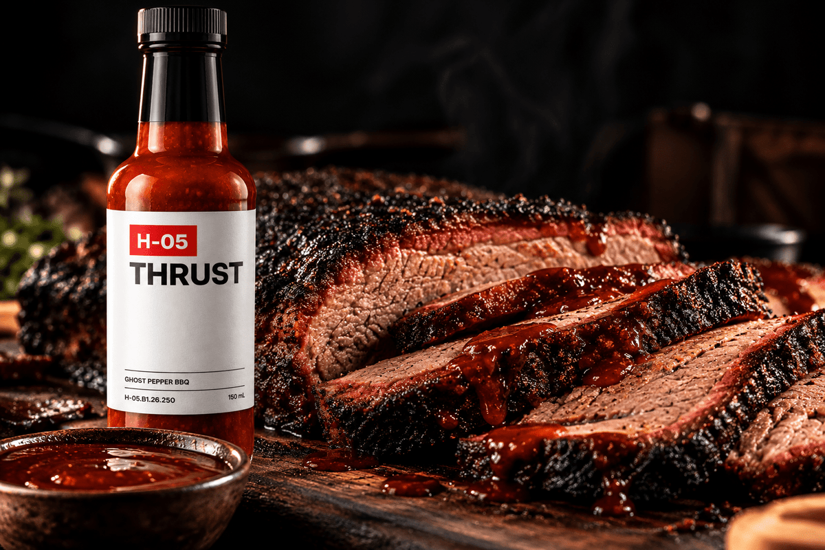 H-05 THRUST Ghost Pepper BBQ Hot Sauce - Hardcore Harry