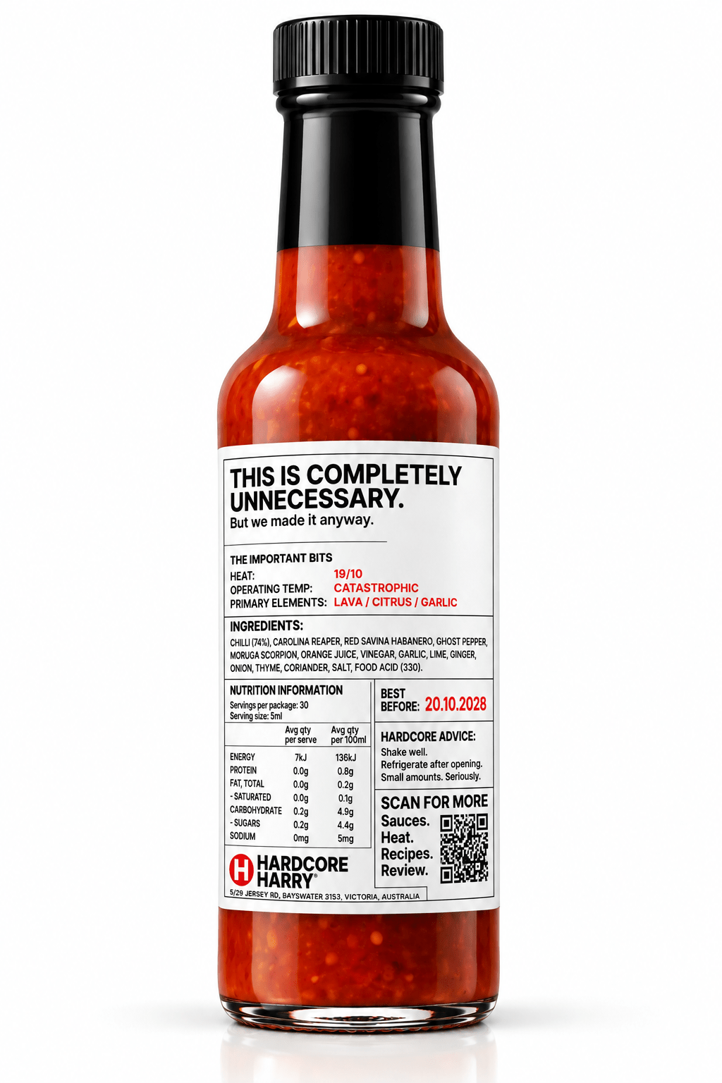H-10 CRITICAL FAILURE Hot Sauce - Hardcore Harry