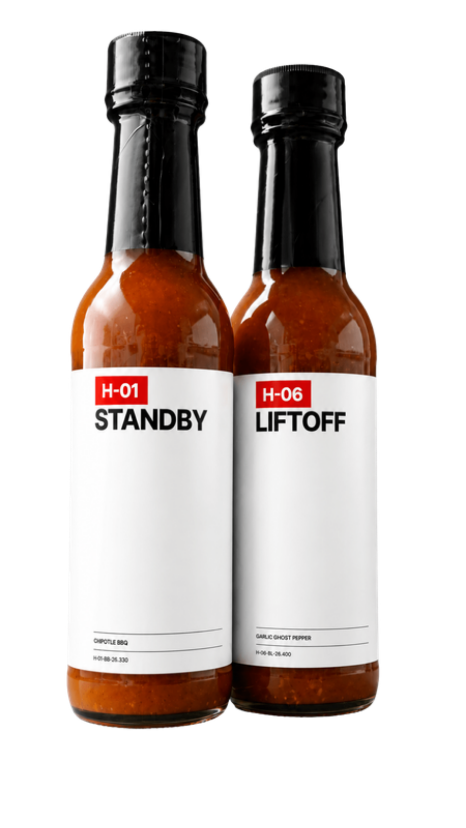 The Starter Pack: H-01 STANDBY and H-06 LIFTOFF Australian hot sauces